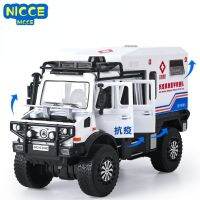 Nicce 1:20 Benz UNIMOG โมเดลรถพยาบาลจำลองโมเดลรถดึงไฟแรงดึงถอยหลังของสะสมของขวัญสำหรับเด็กรถ