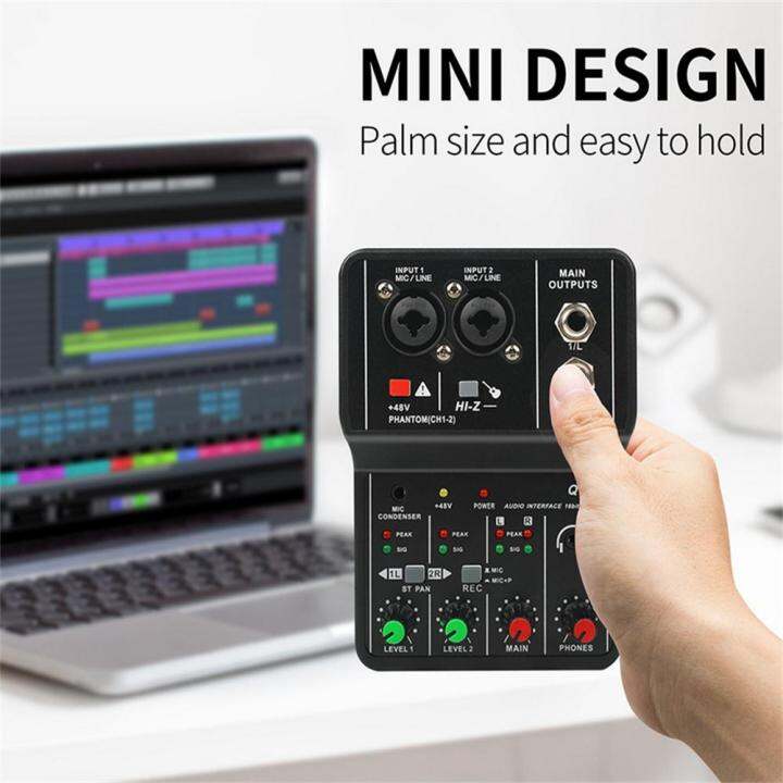 Portable Audio Interface Professional Mini External Sound Card Mixer