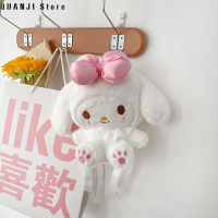 ร้าน QUANJI กระเป๋าพาดลำตัวกระต่ายน่ารัก2022ใหม่เด็กผู้หญิงการ์ตูนหัวใจ Boneka กระเป๋าสะพายหลังขนปุกปุยกระเป๋าผ้ากำมะหยี่