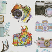 Camera Adhesive Paper Sticker DIY Handmade Photo Album Card Making Scrapbook Diary Envelop Decoration Stickers