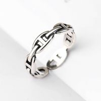 [COD] s925 silver ring female Korean fashion personality Thai opening smile twist weaving wholesale