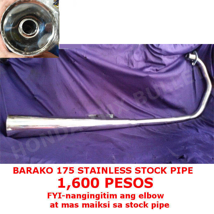 Barako 175 Full Exhaust System Muffler, STOCKPIPE , Hindi Orig,Payat