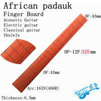 African Padauk ไม้ Fingerboard สำหรับกีตาร์คลาสสิกมาตรฐาน650มม. ความยาวคอร์ดกึ่งสำเร็จรูป Fingerboard Pterocarpus Soyauxii