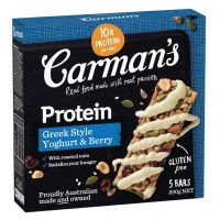 Carmans Greek Yoghurt &amp; Berry Protein Bar คาร์แมนส์ โปรตีนบาร์ มูสลี่ผสมโยเกิร์ตและเบอร์รี่ 200g.