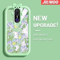 เคส JIUMOO สำหรับ OPPO F11 A9 A9X 2019เคสลายการ์ตูนดอกไม้กระต่ายน้อยสีสันสดใสกันกระแทกแบบใสเลนส์กล้องถ่ายรูปแบบนิ่มมอนสเตอร์ตัวน้อยเคสมือถือเรียบง่ายปลอกป้องกันซิลิโคนความคิดสร้างสรรค์โปร่งใส