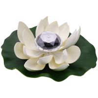 Solar Lotus Light LED Garden Pool Lamp Water Resistant Outdoor Floating Pond Night Light Auto On/Off for Garden Pool Party Gift