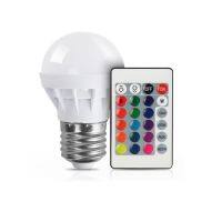 【☊HOT☊】 lan84 โคมไฟหลอดไฟแบบหรี่หลากสี E27หลอดไฟ Rgb Led 3W รีโมทคอนโทรลไร้สายในร่มสำหรับงานเลี้ยงงานแต่งงาน