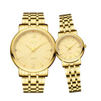 KKY Brand New Couple Gold Watch  Mens Watches Luxury Quartz Women Waterproof Wristwatches Ladies Fashion Casual Lover Clock