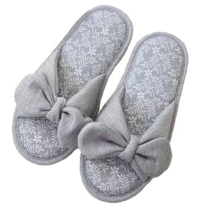 【CC】♣♧  Ping/Gray Spring/Summer mouth slippers for women Indoor Bedroom Shoes Cartoon Soft Cotton Slippers
