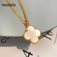 Korean Exaggerated Oil Drop Flower Four-leaf Clover Pendant Necklace