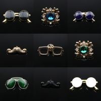 【jw】❉❏  Fashion Enamel Glasses Sunglasses Beard Brooches Men Shirt Collar Brooch Accessories