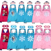 Princess Cape Girls Girl Birthday Christmas Party Halloween Costumes Frozen Cloak with facemask Princess Anime Cosplay Gift for girl