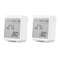 2Pcs Tuya Smart WiFi Temperature Humidity Detector Indoor Hygrometer with LCD Display Alarm Sensor