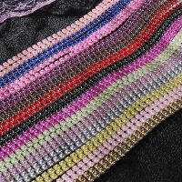 1 Yard Cup Chain Luxury Colored SS6 SS8 Crystal Sew On Glue On Clothes Decoration Garment Embellishments Claw