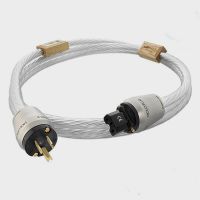 Hi-Fi 14AWG US ปลั๊กขั้วต่อหลอดไฟ LED สายไฟ AC Supreme การอ้างอิงสายไฟเจ็ดชุบเงินโดยไม่ต้องกล่อง S68