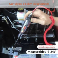 6โวลต์12โวลต์24โวลต์ DC รถยนต์รถบรรทุกแรงดันทดสอบวงจรจอแสดงผลดิจิตอลยาว P Robe ปากกาหลอดไฟรถยนต์เครื่องมือวิเคราะห์ซ่อมรถยนต์