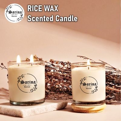 เทียนหอม 80 กรัม Rice Candle เทียนหอมออแกนิค Scented Candle กลิ่นหอมธรรมชาติ กลิ่นดอกไม้ เทียนไขข้าว เทียนหอมอโรม่า