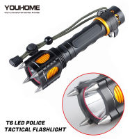 LED Flashlight Attack head cutting alarm 18650 battery waterproof safety equipment for out of danger outdoor