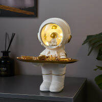 Creative Astronaut Statue Storage Tray Nordic Home Decor Desk Storage Astronaut Figurine Living Room Table Decor Key Storage