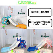 Cầu trượt - Bóng rổ voi con Dumbo cho bé size lớn 1m9 màu xanh lá xanh