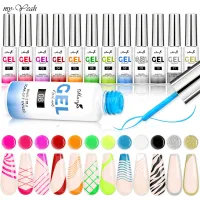 myyeah 12Colors Nail Art Liner Polish 8ml Glitter Painting Line Gel Acrylic Soak Off UV LED Varnish DIY Manicure Tool