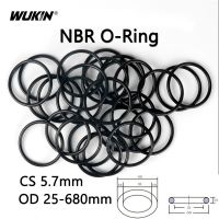 CS 5.7mm OD 25-680mm Black O-Ring NBR Ring Nitrile Rubber Seal Gasket Good Oil &amp; Heat Resistance Round Sealing Washer Gas Stove Parts Accessories