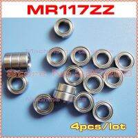 4pcs 7mm radial shaft ball bearing MR117ZZ 7x11x3 7x11x3mm metal shield MR117Z ball