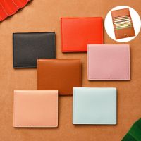 PU Leather Small Business ID Credit Card Wallet for Women Short Simple Women 39;s Purse with Buttons Ultra Thin Credit Card Bags