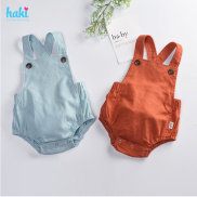 Bộ romper linen lưng chun cho bé trai bé gái Haki BL001, bộ body cho bé