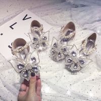 ❡✽¤ Baby Girls Sandals [High-End Model Style] Girls Super Fairy Rhinestone Butterfly Childrens Spring and Autumn Soft Bottom Watch Show Pumps Princess Shoes