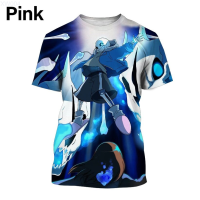 Summer (สต็อกเพียงพอ) Undertale New Fashion Casual 3D Printing Mens Round Neck Short-sleeved Top T-shirtคุณภาพสูง size:S-5XL