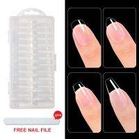 100Pcs/Box Transparent Coffin Fake NailsTips New Matte Nail Capsule Full Coverage Coffin/ Long Ballet/Square Pressed On The Nail