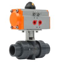 【CW】 UPVC pneumatic ball valve Q621F Corrosion resistant industrial plastic DN15