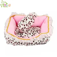 Luxury Pet Beds Soft Dog House Kennel Cat Nest Pink Sleeping Cushion With Pillow Puppy Basket Sofa Princess Teddy Pet Lounger