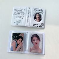 SKYSONIC Black White Letter 3-Inch Photo Album 20pcs Sleeves Storage Card Bag Kpop Idol Postcards Collect Book Organizer