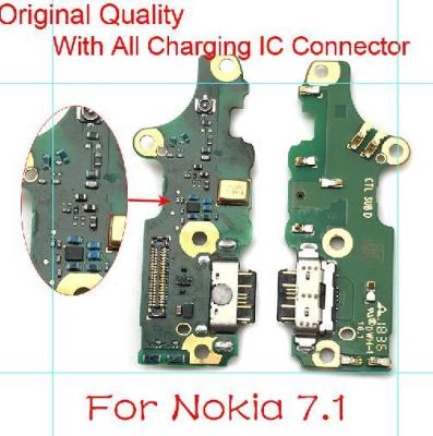 【♘COD Free Cas♘】 nang20403736363 แผง Mic Flex Cable เชื่อมต่อเสาอากาศแท่นชาร์จชาร์จพอร์ตสำหรับ Nokia 7 2018 Ta-1095 Usbtype-C Usb สำหรับ Nokia 7.1