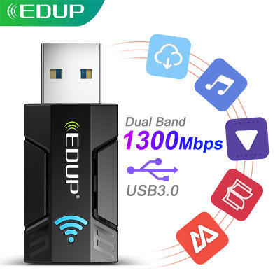 EDUP 1300M USB3.0 Wireless Network Card WiFi Adapter 2.4G &amp; 5G Dual Band Portable Stable Signal Adapter for PC Desktop Laptop