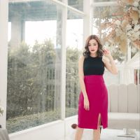 Pareach - Emily Skirt - กระโปรงเอวสูงปรี๊ด ผ่าหน้า เก็บทรง