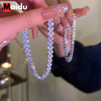 Maidu Jewelry สร้อยข้อมือคริสตัลโรมันสำหรับผู้หญิงสร้อยข้อมือเทนนิสรูปหัวใจเพทายล่าสุด