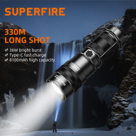 SUPERFIRE GT60, Đèn Pin Siêu SángThời Lượng Pin Dài Bền Có Thể Sạc Lại thumbnail