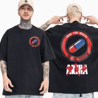 Plus Size T Shirt Anime Akira Neo Tokyo 90S Kaus Lengan Pendek Gambar Cetak Shotaro Kaneda Fiksi Ilmiah Kaus Katun 100% Streetwear