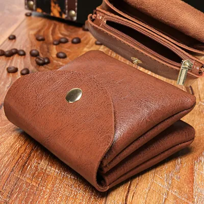 Fashion Mens Coin Purse Wallet RFID Blocking Man PU Leather Wallet Zipper Pouch Business Card Holder ID Money Bag Wallet Male