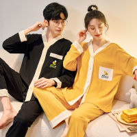 Winter Cotton Couple Pajamas For Men and Women Full Sleeves Sleepwear Pyjama Femme Pj Couple Clothes Pijamas Para Parejas