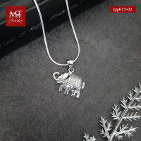 MT จี้รูปช้าง ประดับเพชรสวิส ตัวเรือนเงินแท้ ชุบทองคำขาว Solid 925 Sterling Silver Pendant (rpp015-02) MT Jewelry มณีธารา