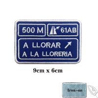 เกาะนกขมิ้น1ชิ้นอาร์มลายธงตราตัวรีดติดเสื้อผ้าแผ่นแปะติดเสื้อ LLORAR A LA Loreria