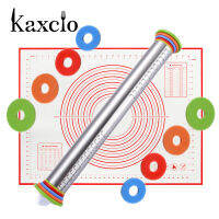 Kaxcioปรับpinกลิ้งกับแป้งจ้าF ondantเค้กขนมความหนาง่ายสะอาดสแตนเลสกลิ้งขาตกแต่งภาชนะเครื่องมือ