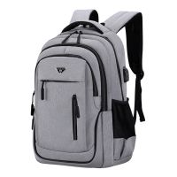 Large Capacity Backpack Men Laptop Backpacks 17.3Oxford Black Solid High School Bags Teen College Boy Girl Student Backpacks