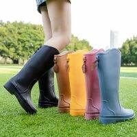 Adult Fashion Knee High Rain Boots Women 39;s Waterproof Shoes Non Slip Rain Boots Outdoor Working Shoes Blue Platform Rainboots