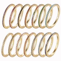 [COD] Real 925 Sterling Colorful CZ Rings Stack-able Personalized Gold Color Plated for Jewelry Gifts 5