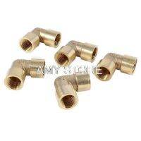 5pcs 90 Degree Elbow 1/4 BSPT to 1/4 BSPT F/F Brass Pipe Fitting Adapter Coupling